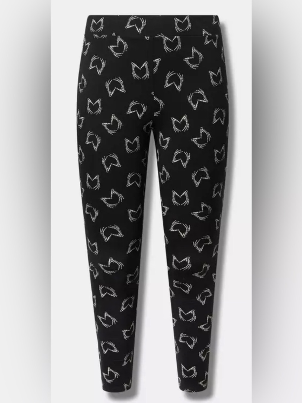 Torrid Heart Skeleton Hands Deep Black Full Length Premium Leggings Halloween
